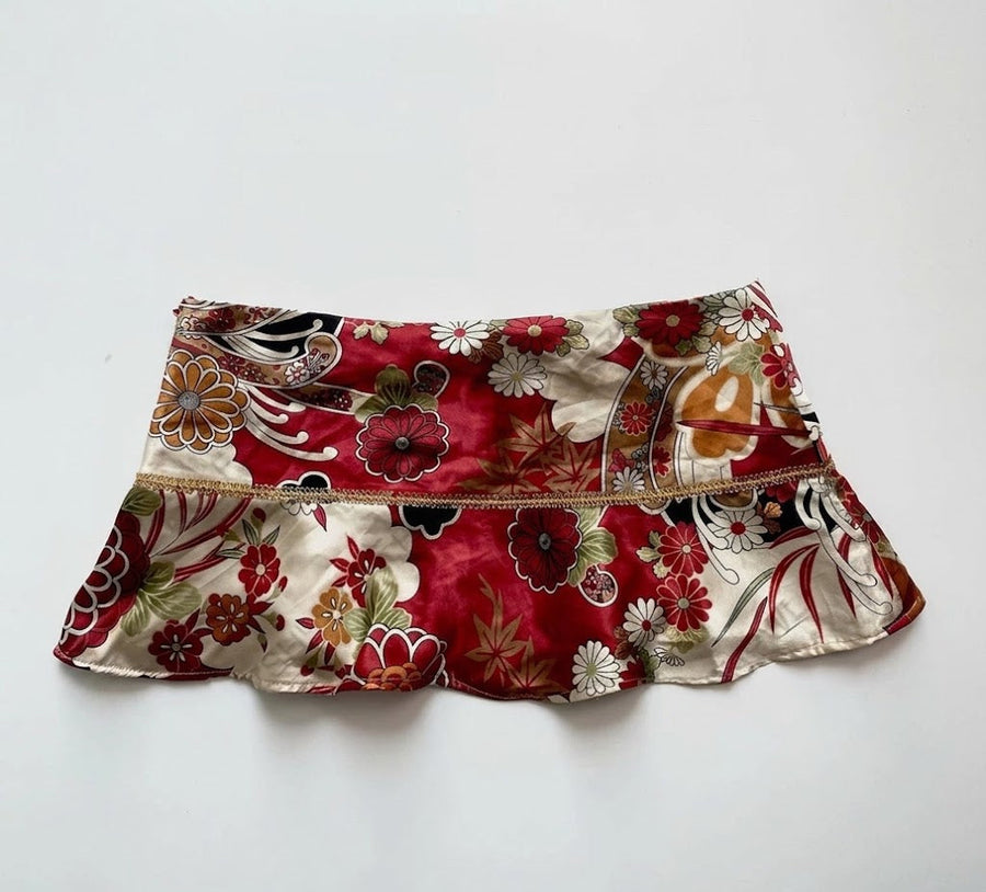 Floral Y2K Mini Skirt - Planet Missy